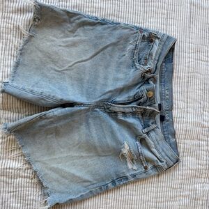 American Eagle Outfitters Light Wash Distressed Denim Shorts